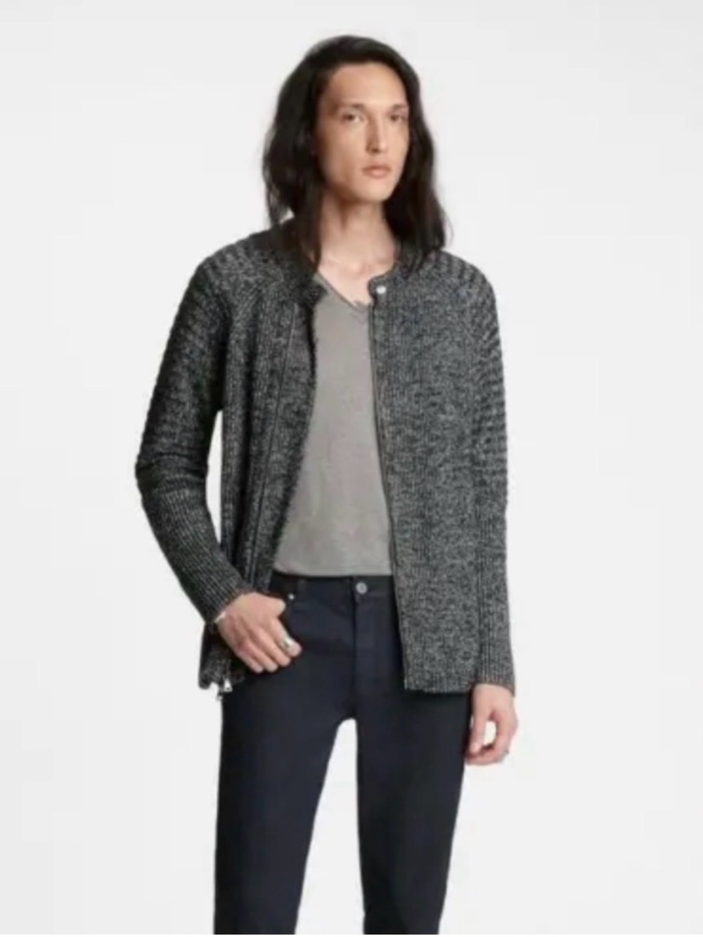 John Varvatos Biker Sweater Jacket. 
Size Large